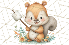 Cute Hiking Woodland Animals Adventure Clipart PNG Product Image 4