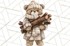 Christmas Teddy Bear Clipart PNG Watercolor Holiday Bears Product Image 5