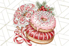 Peppermint Christmas Bakery Clipart PNG, Candy Cane Sweets Product Image 5