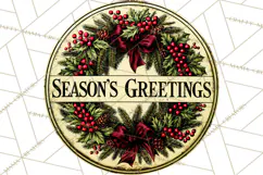 Vintage Christmas Round Signs Clipart, Rustic Metal Product Image 5