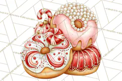 Peppermint Christmas Bakery Clipart PNG, Candy Cane Sweets Product Image 2