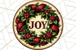 Vintage Christmas Round Signs Clipart, Rustic Metal Product Image 2