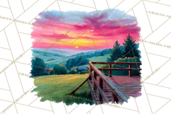 Watercolor Inspirational Landscapes, Sublimation Designs Product Image 5