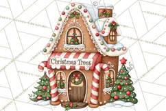 Downtown Gingerbread Town Buildings Clipart PNG Product Image 3