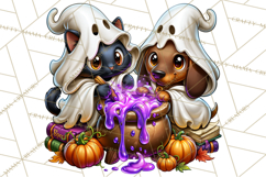 Cute Ghost Dogs And Cats Halloween PNG Clipart Product Image 3