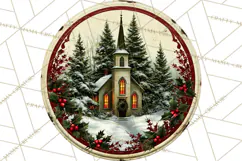 Vintage Christmas Round Signs Clipart, Rustic Metal Product Image 3