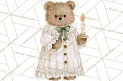 Christmas Teddy Bear Clipart PNG Watercolor Holiday Bears Product Image 3