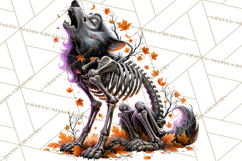 Animal Skeleton Halloween PNG Clipart Set Product Image 3
