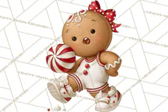 Christmas Gingerbread Clipart PNG, Cute Christmas Characters Product Image 3