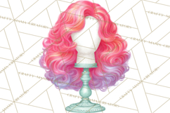 Rainbow Hair Stylist Clipart, Colorful Salon Tools PNG Product Image 2