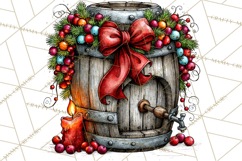 Christmas Wine Night Clipart PNG, Alcohol Christmas Png Product Image 4