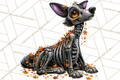 Animal Skeleton Halloween PNG Clipart Set Product Image 4