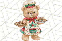 Christmas Teddy Bear Clipart PNG Watercolor Holiday Bears Product Image 4