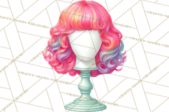 Rainbow Hair Stylist Clipart, Colorful Salon Tools PNG Product Image 3