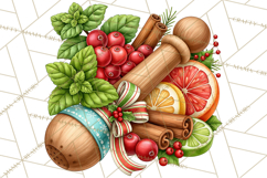 Christmas Cocktail Bar Clipart PNG Elements Product Image 4
