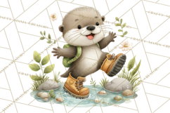 Cute Hiking Woodland Animals Adventure Clipart PNG Product Image 3