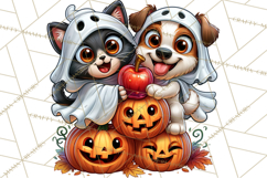 Cute Ghost Dogs And Cats Halloween PNG Clipart Product Image 4