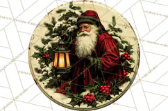 Vintage Christmas Round Signs Clipart, Rustic Metal Product Image 4