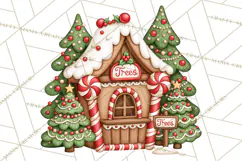 Downtown Gingerbread Town Buildings Clipart PNG Product Image 4