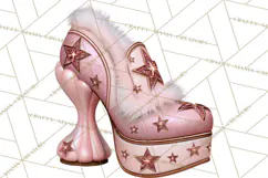 Christmas High Heel Clipart PNG, Whimsical Holiday Shoes Product Image 4