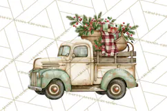 Vintage Truck Christmas PNG Product Image 4
