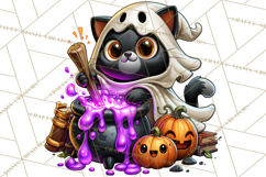 Cute Ghost Dogs And Cats Halloween PNG Clipart Product Image 5