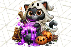Cute Ghost Dogs And Cats Halloween PNG Clipart Product Image 5