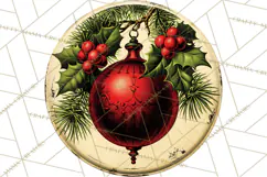 Vintage Christmas Round Signs Clipart, Rustic Metal Product Image 5