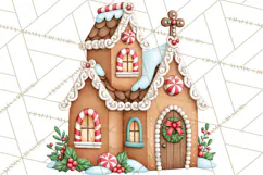 Downtown Gingerbread Town Buildings Clipart PNG Product Image 5
