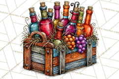 Christmas Wine Night Clipart PNG, Alcohol Christmas Png Product Image 5