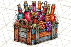 Christmas Wine Night Clipart PNG, Alcohol Christmas Png Product Image 5
