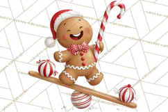 Christmas Gingerbread Clipart PNG, Cute Christmas Characters Product Image 5
