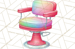 Rainbow Hair Stylist Clipart, Colorful Salon Tools PNG Product Image 5