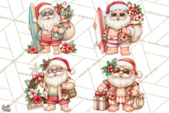 Christmas Characters PNG, Tropical Christmas Clipart Product Image 1