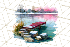 Watercolor Inspirational Landscapes, Sublimation Designs Product Image 5