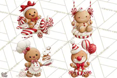 Christmas Gingerbread Clipart PNG, Cute Christmas Characters Product Image 1