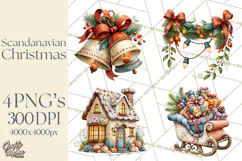 Scandinavian Christmas Market Clipart PNG Illustrations Product Image 1