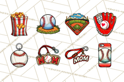 Baseball Mom Clipart PNG with Baseball Gear, Baseball Mama Product Image 2