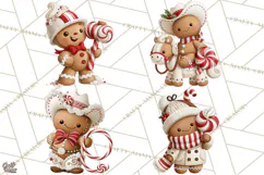 Christmas Gingerbread Clipart PNG, Cute Christmas Characters Product Image 1