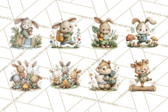 Cute Hiking Woodland Animals Adventure Clipart PNG Product Image 2