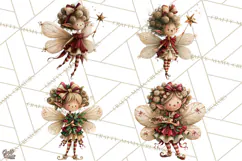 Christmas Fairy Clipart PNG, Whimsical Christmas Fairies Product Image 1