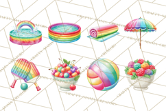 Summer Pool Party Clipart PNG, Rainbow Summer Png Designs Product Image 2