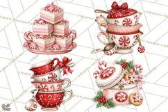 Peppermint Christmas Bakery Clipart PNG, Candy Cane Sweets Product Image 1