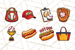 Baseball Mom Clipart PNG with Baseball Gear, Baseball Mama Product Image 3