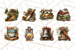 Rustic Homestead Living Clipart | Farm Cabin Png Designs Product Image 3