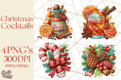 Christmas Cocktail Bar Clipart PNG Elements Product Image 1