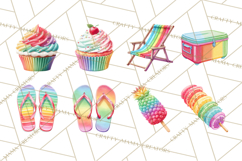 Summer Pool Party Clipart PNG, Rainbow Summer Png Designs Product Image 3