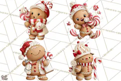 Christmas Gingerbread Clipart PNG, Cute Christmas Characters Product Image 1