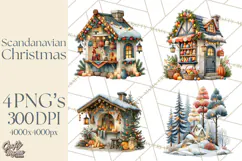 Scandinavian Christmas Market Clipart PNG Illustrations Product Image 1