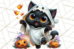 Cute Ghost Dogs And Cats Halloween PNG Clipart Product Image 3